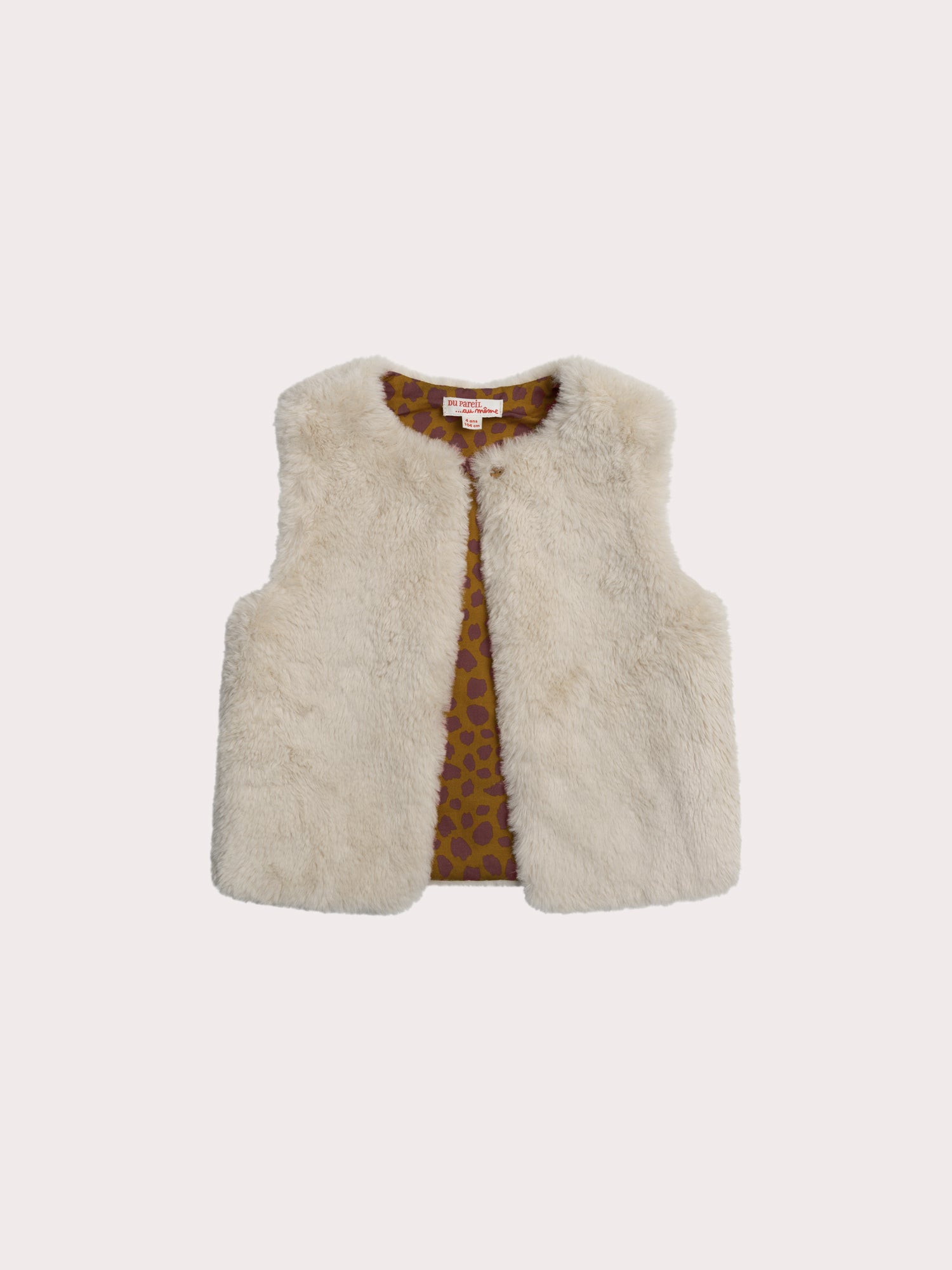 Gilet sans manche en fourrure synthétique réversible