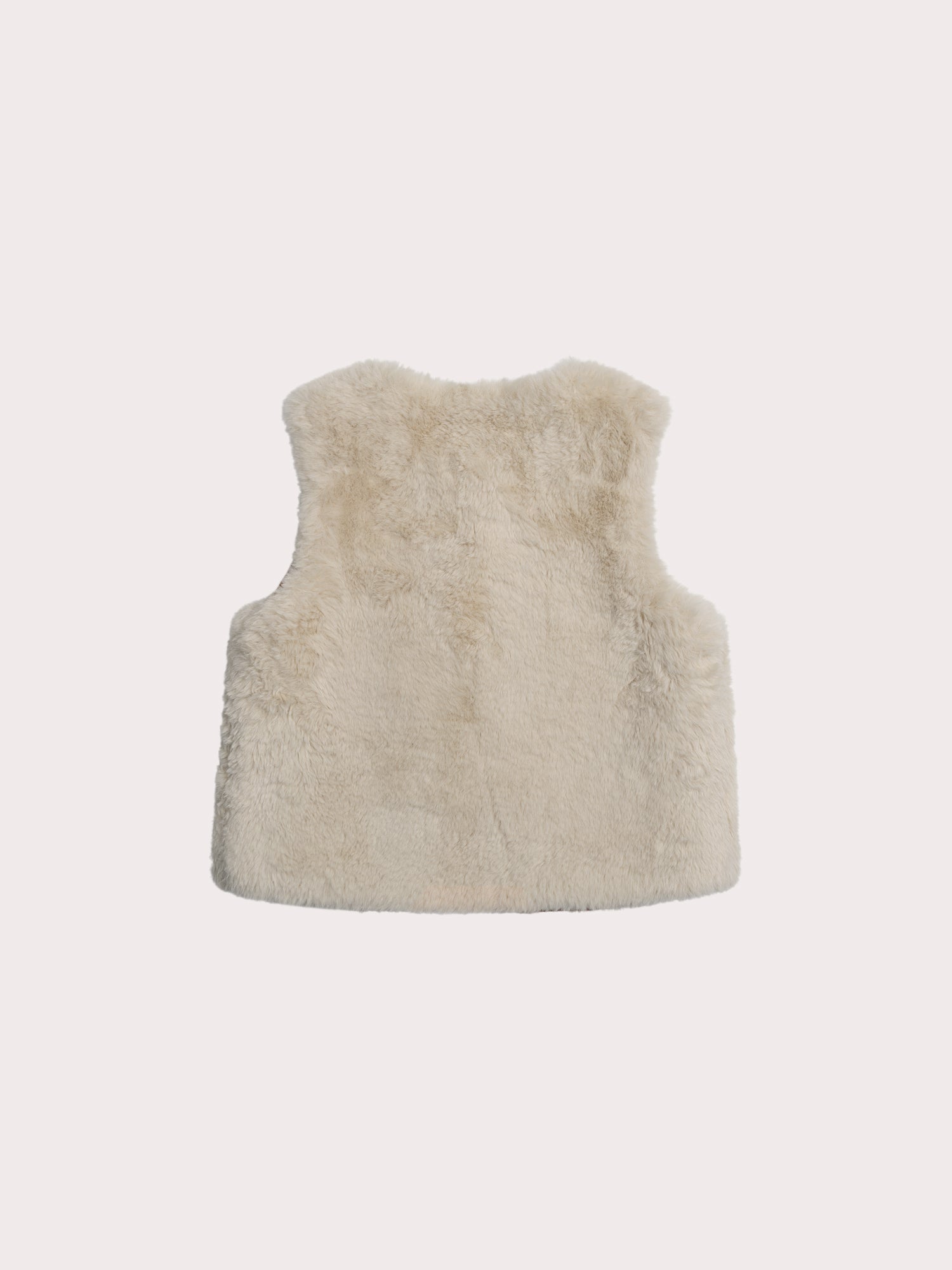 Gilet sans manche en fourrure synthétique réversible