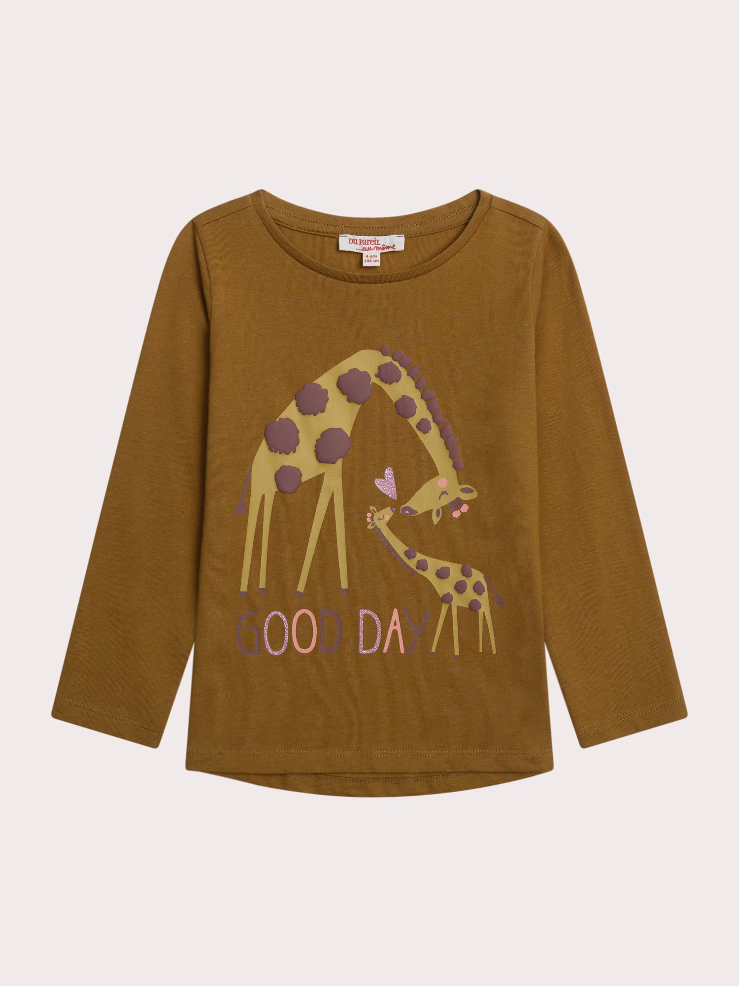 T-shirt jaune animation girafe