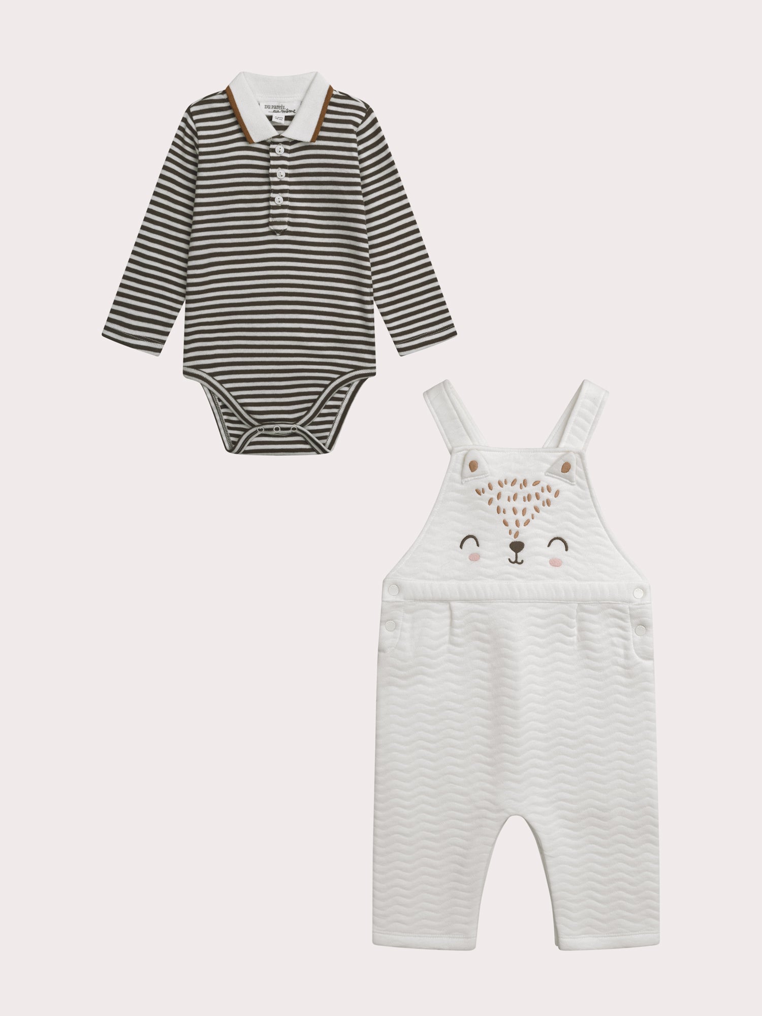 Ensemble naissance salopette et body pour garçon