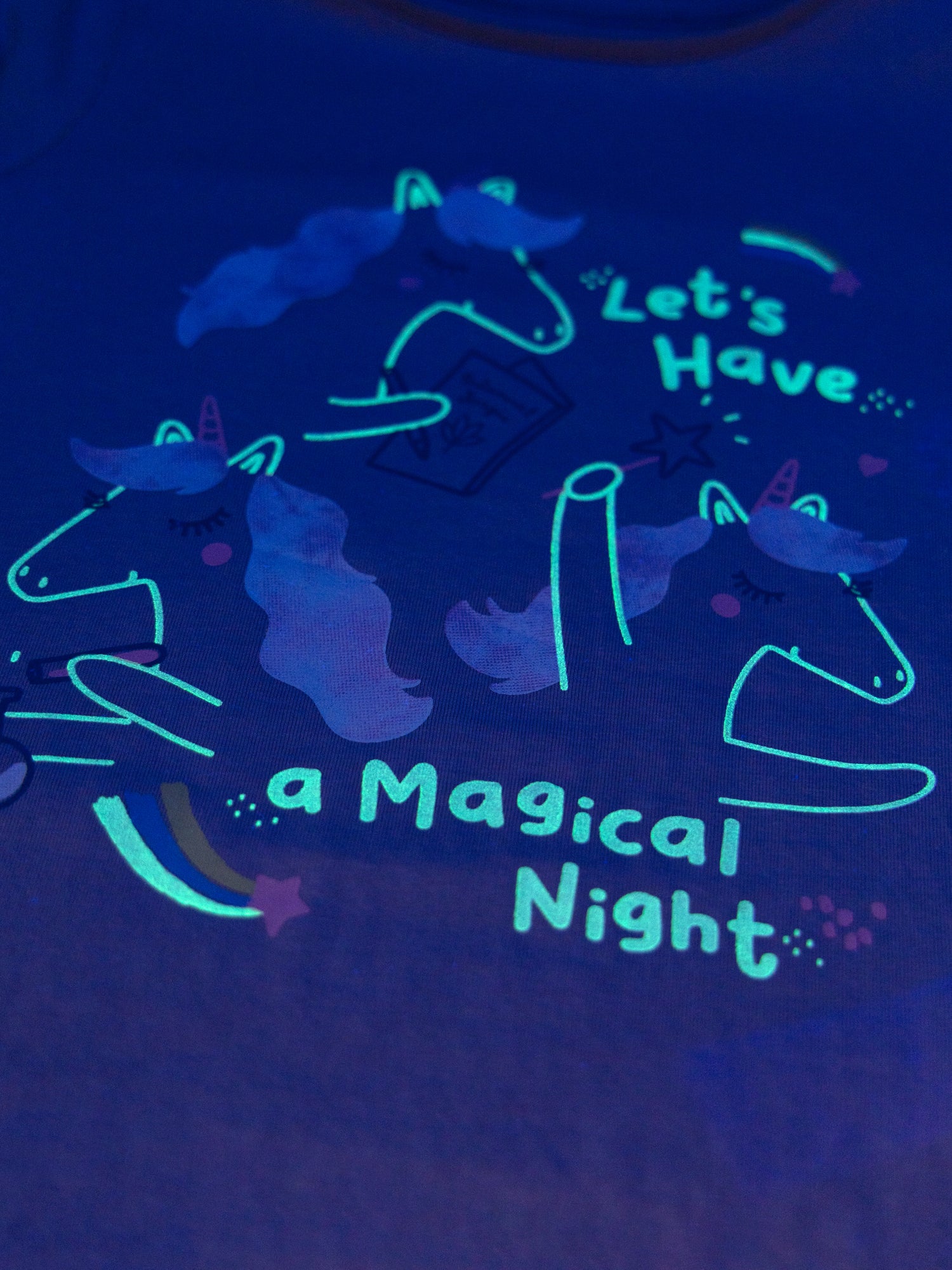 Pyjama licorne phosphorescent  pour enfant fille