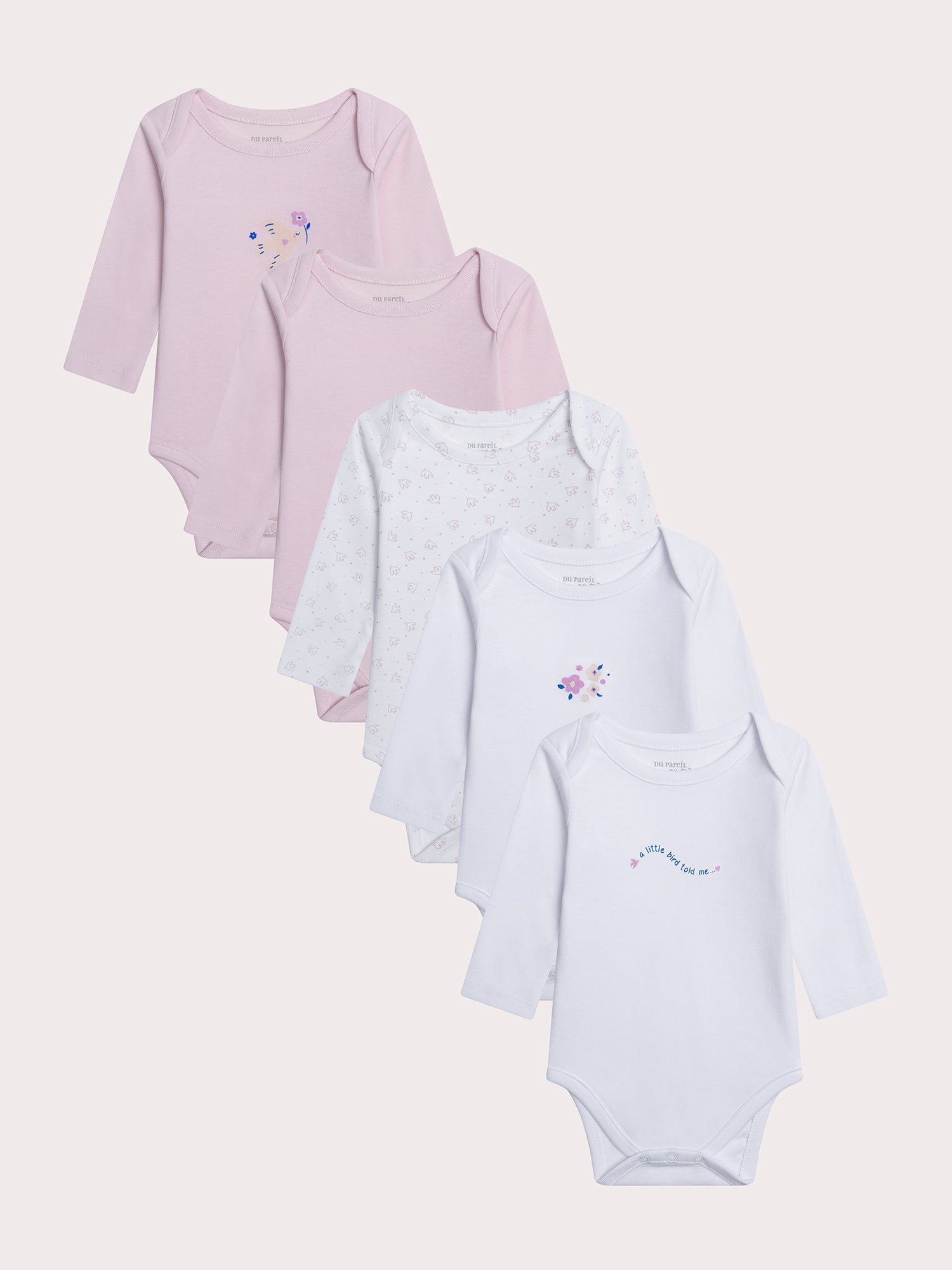 Lot de 5 body pour layette fille