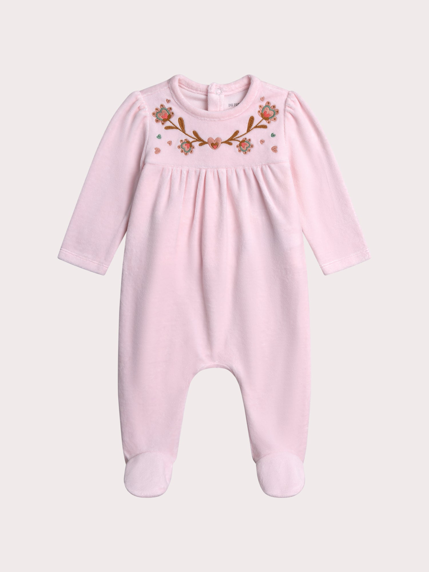Grenouillère rose pale pour bébé fille