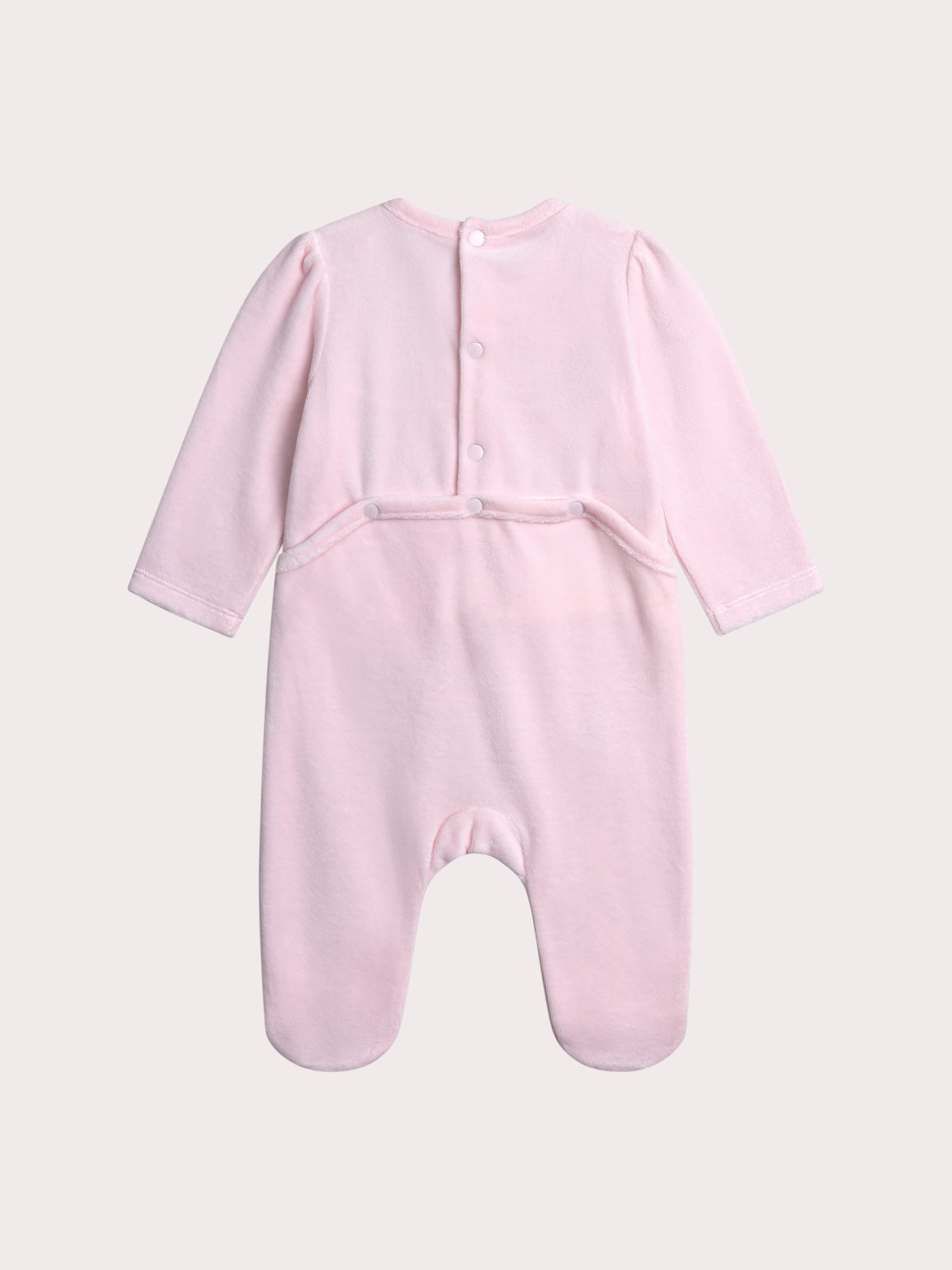 Grenouillère rose pale pour bébé fille