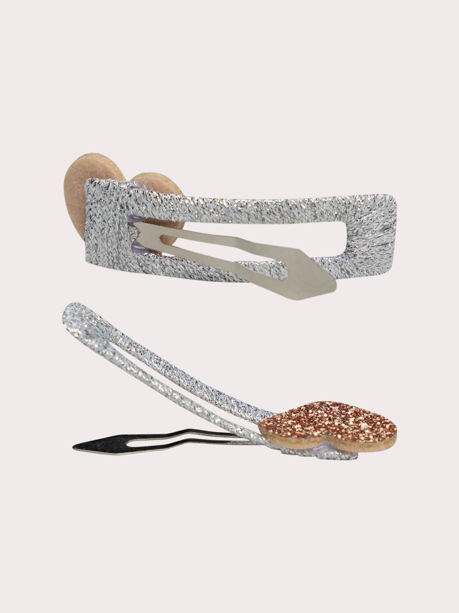 Lot de 2 barrettes avec animation 3D cœur pour fille