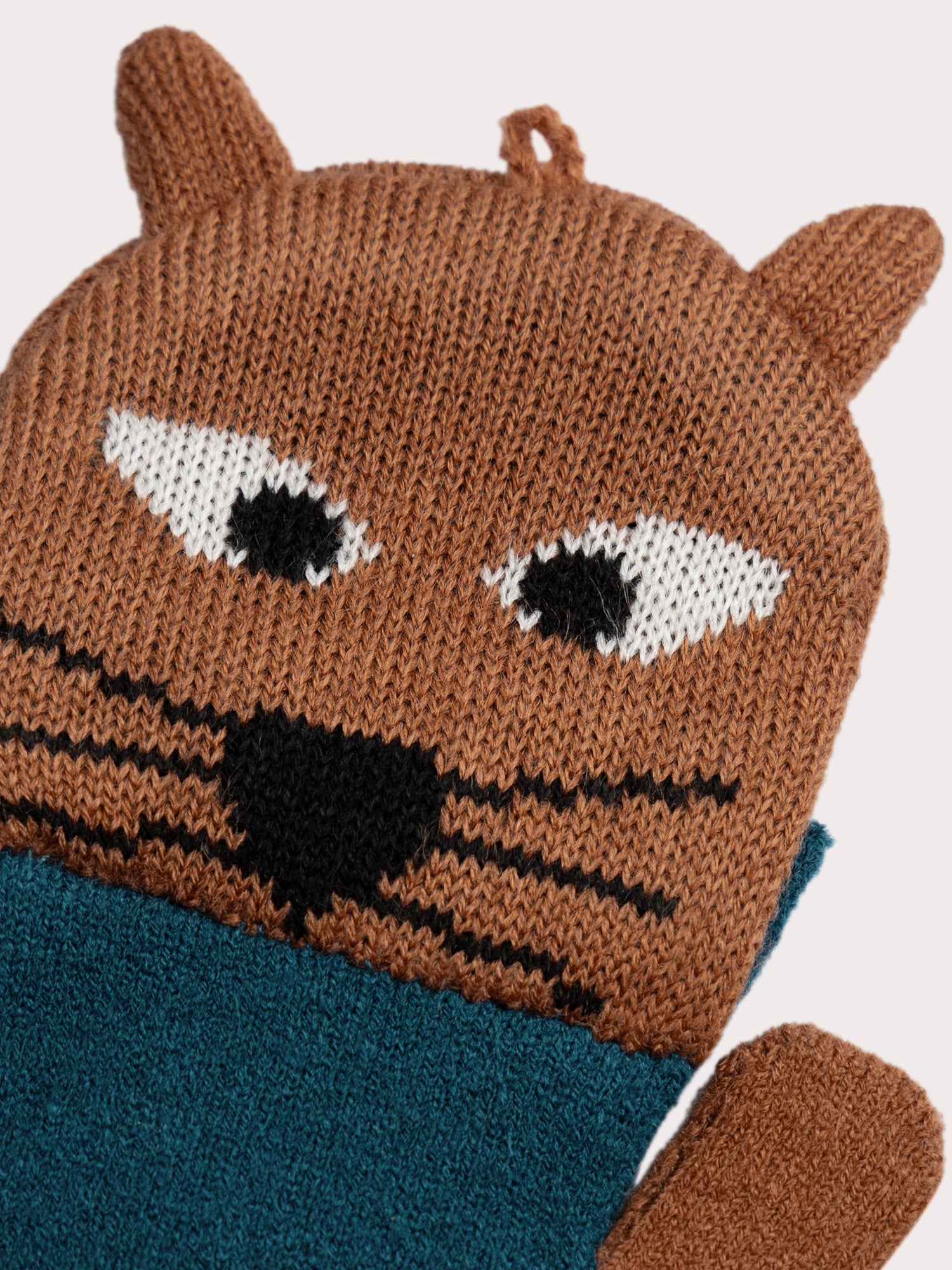 Gants en tricot motif renard pour garçon